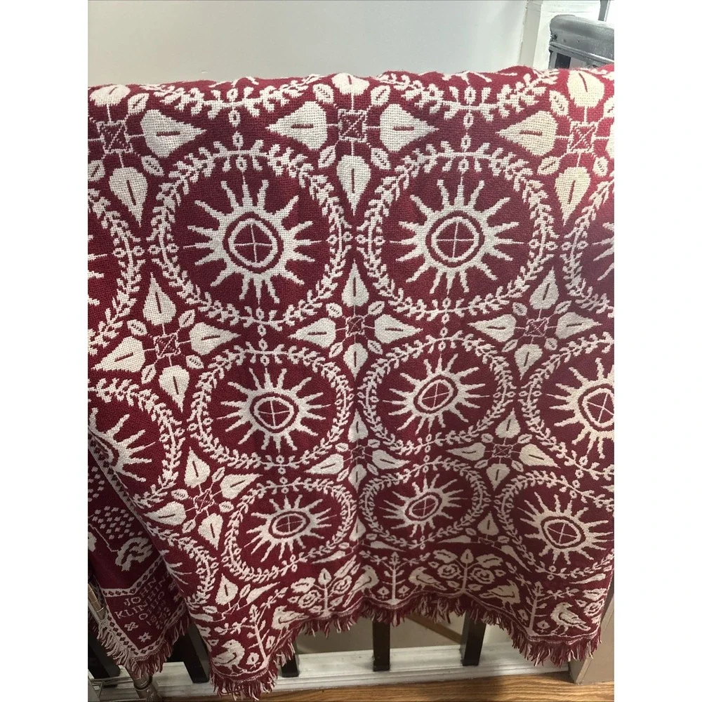 John Klinhinz‎ Ohio 1848 Reproduction Cotton Blanket 72 X 48